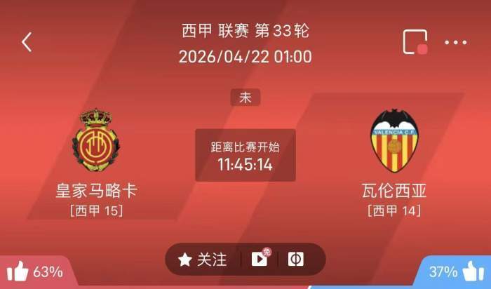 4/21周二西甲精选二串一推荐【附扫盘】:马略卡VS瓦伦西亚+毕尔巴鄂竞技VS奥萨苏纳